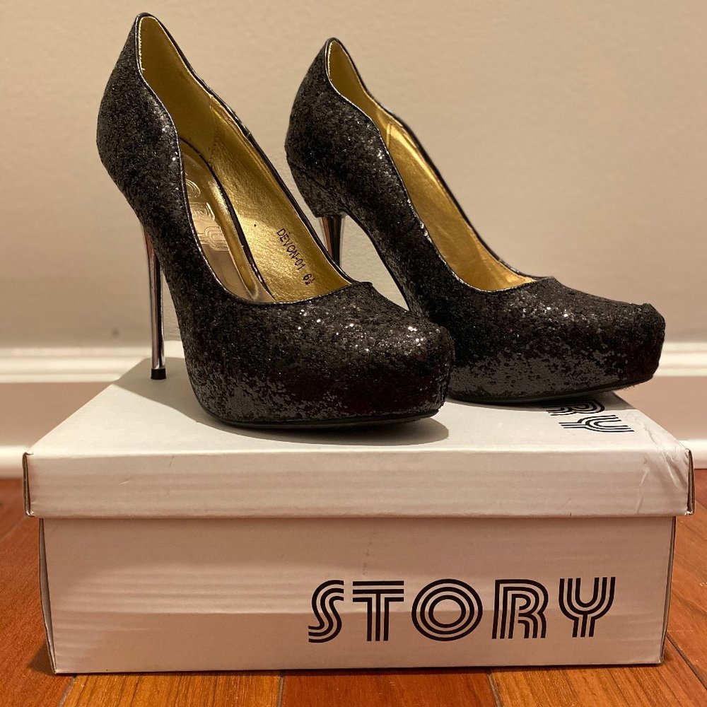 Sequin Black Stilettos